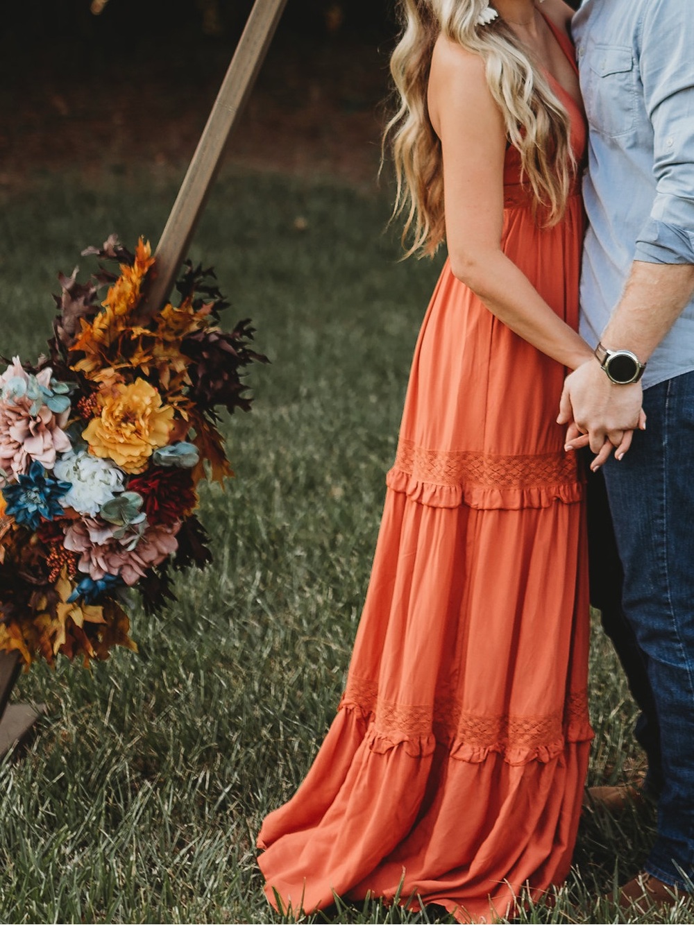 Forever 21 Rust Orange Crochet-Trim Maxi Dress. Worn once for pictures.
